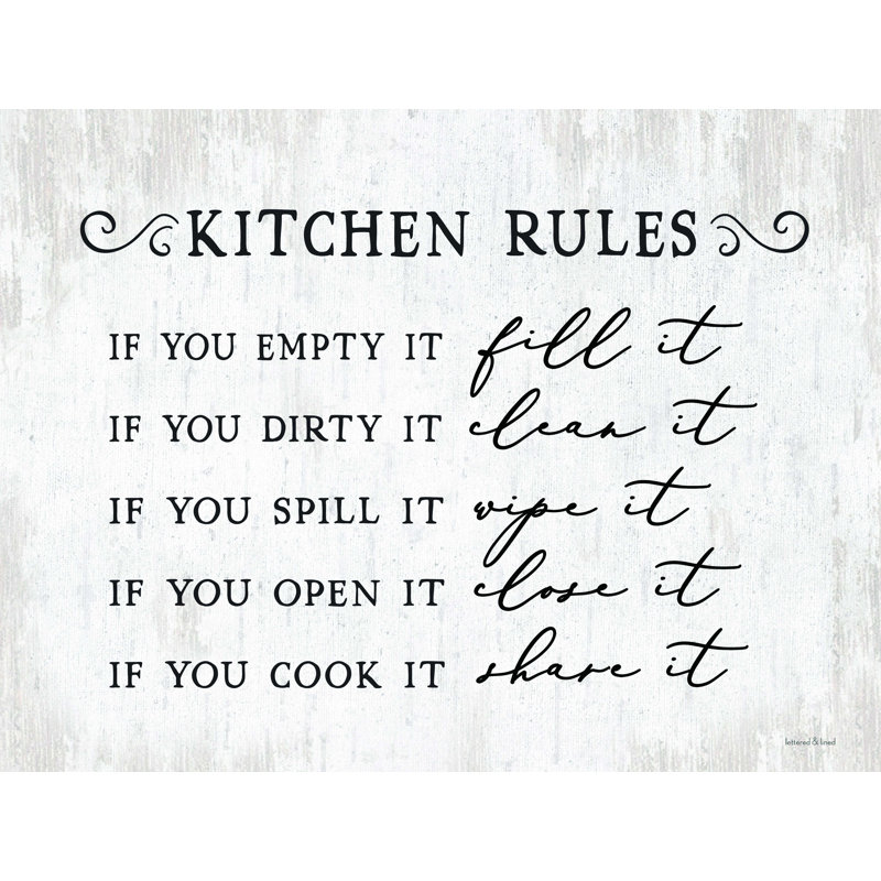 " Kitchen Rules " Mixed Media Print, 16" W x 12" H