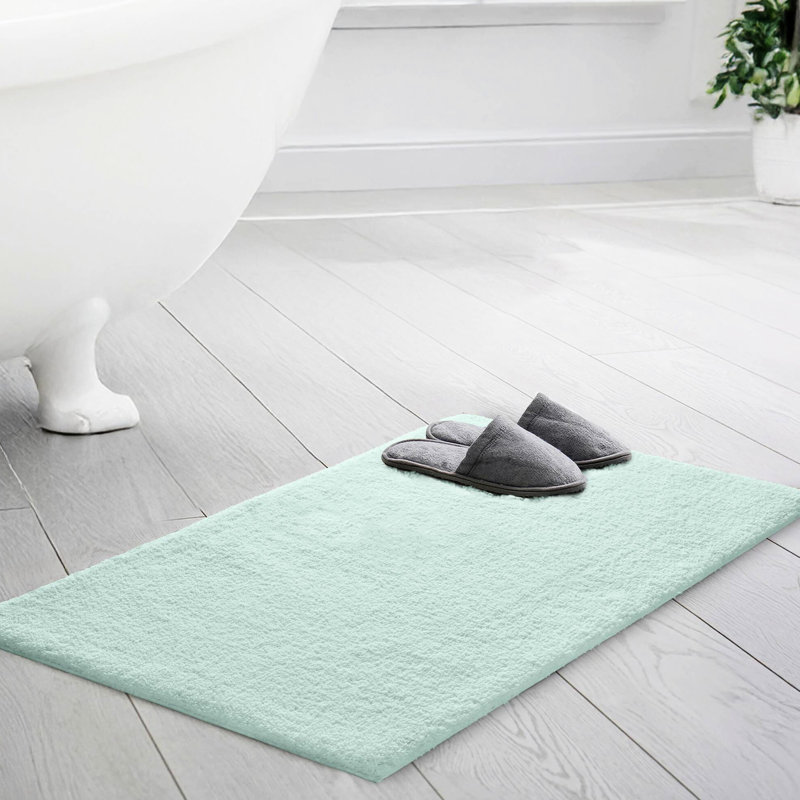 Tapis pour salle de bain 20 po x 30 po, poids lourd, toucher doux, séchage rapide et absorbant, microfibre à poils longs, envers en latex antidérapant, lavable à la machine, séchage à sec, antidérapant, décoloration, lavage facile