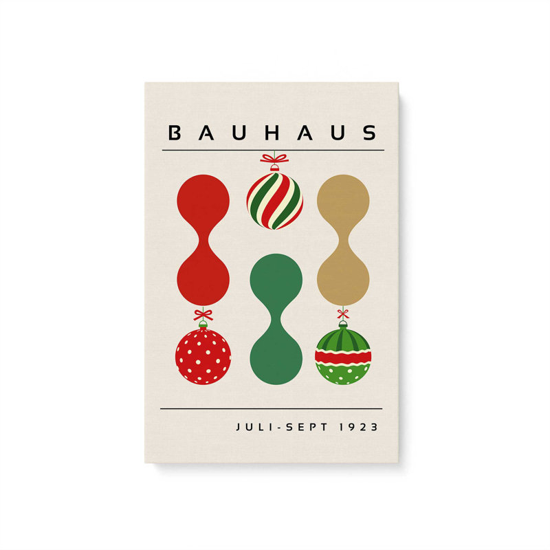 «Bauhaus Retro Christmas Ornaments», reproduction sur toile, Toile tendue, H 48 po x l 32 po