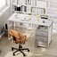 Metal Base Computer Desk with Power Outlet-402340379