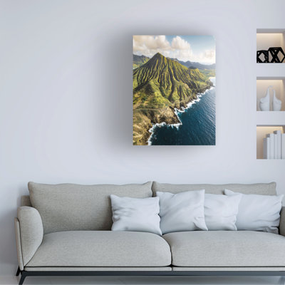 Art mural sur toile tendue - art mural Jared Kreiss «Coastal Oahu» pour le salon, la chambre à coucher ou le bureau - 18 x 24