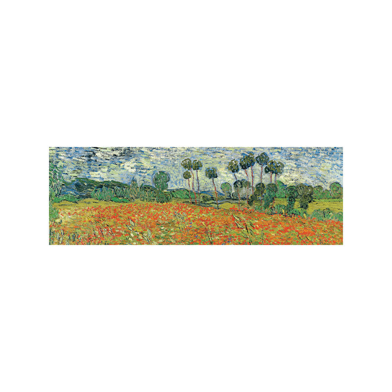 Field Of Poppies, Auvers-sur-Oise, 1890 by Vincent Van Gogh - Panoramic Painting on Canvas, No Frame