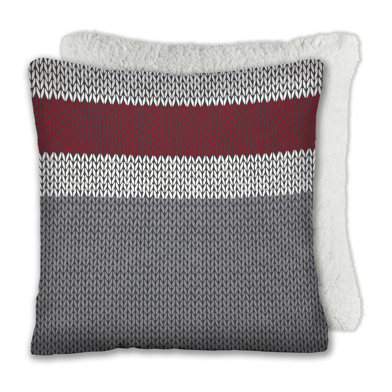 Coussin de luxe haut de gamme super doux et confortable avec imprimé Sherpa 17 po x 17 po