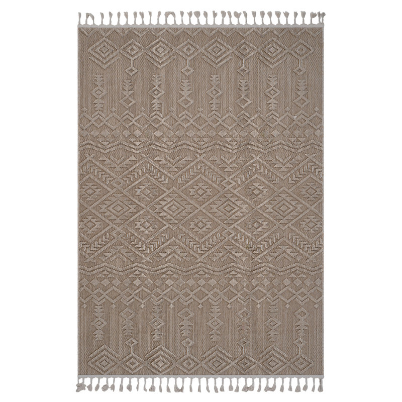5X7 Natural /Traditional Indoor/Outdoor Area Rug, Rectangle 5'3" x 7'6"