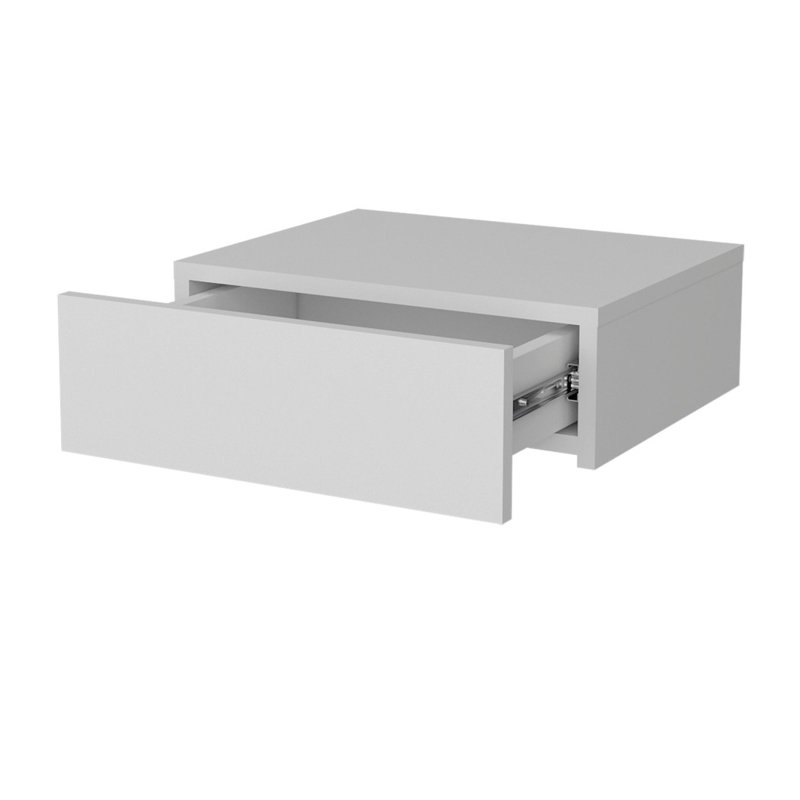 White Wall - Mounted Floating Nightstand: A Blend of Style and Function