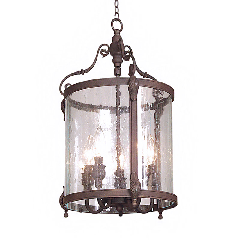 Luminaire suspendu traditionnel en bronze 5 lumières