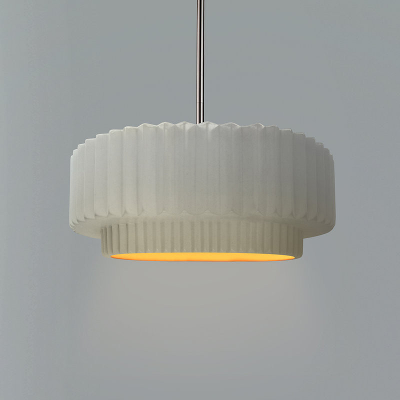 Luminaire suspendu tambour 1 lumière Gela