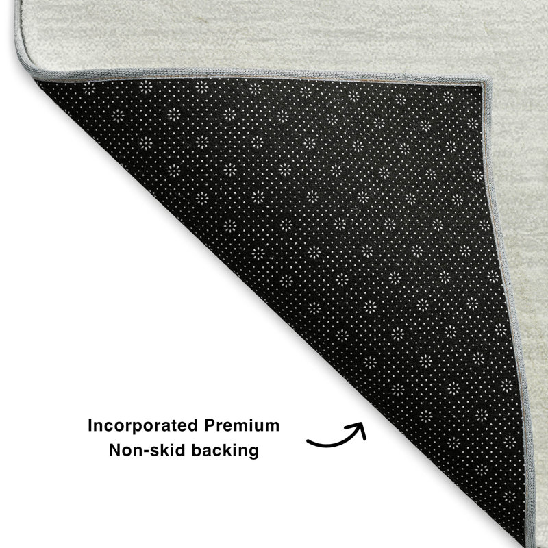 Premium Machine Washable Cerrito Gray Rug, Rectangle 1'8" x 2'6"