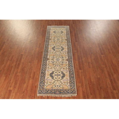 Earth Tone Oushak Oriental Runner Rug 3x8