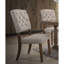 Ensemble de 2 chaises d'appoint en lin beige et chêne vieilli Bernard-1103650891
