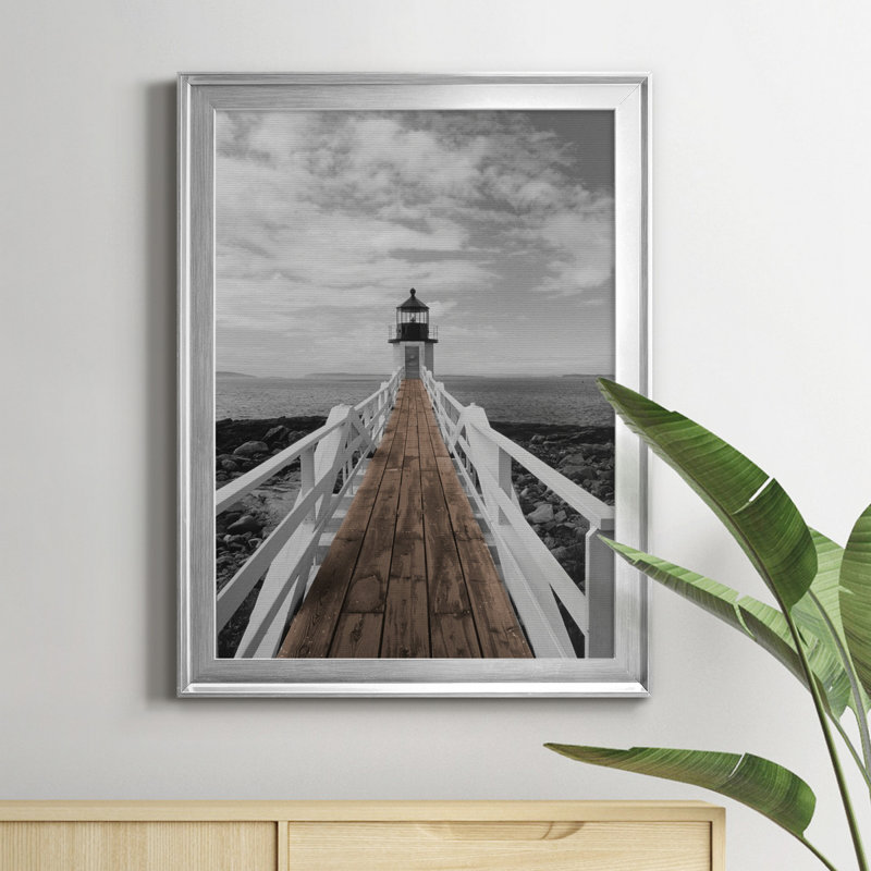 Port Clyde Lighthouse - Photographie de cadre photo sur toile, H 18,5 po x l 24,5 po x P 1,5 po, Argent