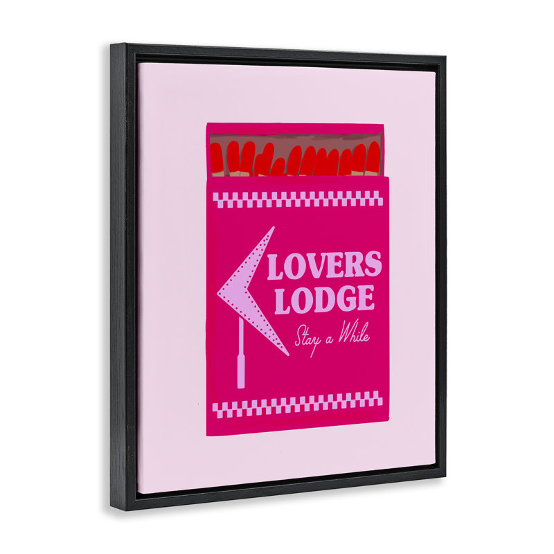 Cadre flottant Lovers Lodge Matchbox, design par Cherrywood Lane, Cadre flottant noir de jais, H 21 po x l 17 po