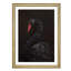 "Elegant Black Swan Portrait Graceful Minimalist Animal Illustration, décoration murale encadrée dorée"-108570953