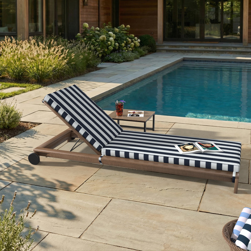 Outdoor Chaise Cushion With Sunbrella Fabric, 23" W x 75" D, Sunbrella® Expressive Mist