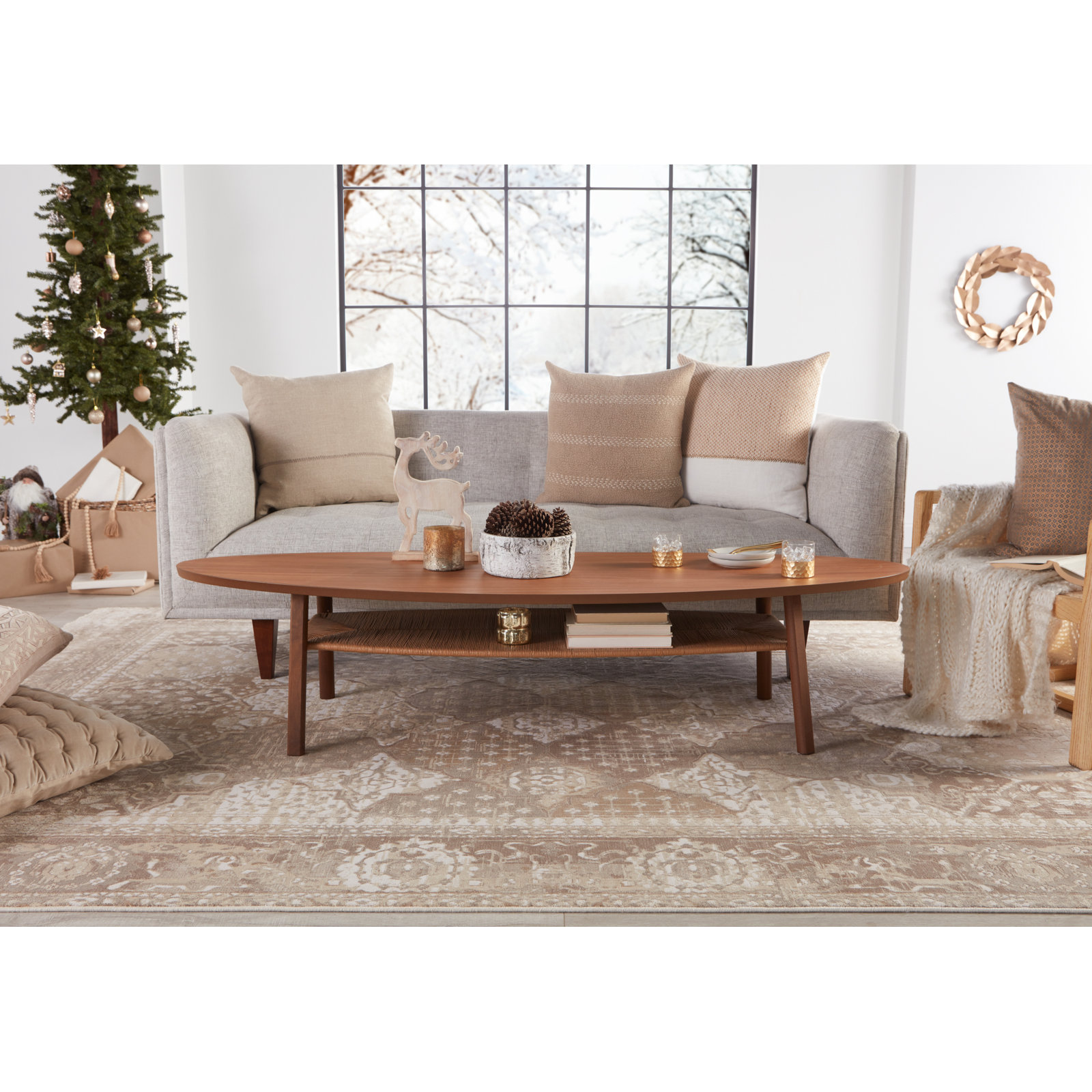 Griffin Throw Pillow, Light Gray, Down