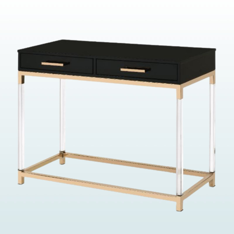 Octave Sofa Table, Black & Gold Finish