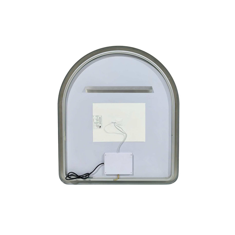 42 Inch Arch LED Front and Backlit Wall Mirror in Silver, Silver, 42" x 36"