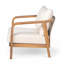 Chaise d'appoint rembourrée en bois massif de style Mid-Century-448273760