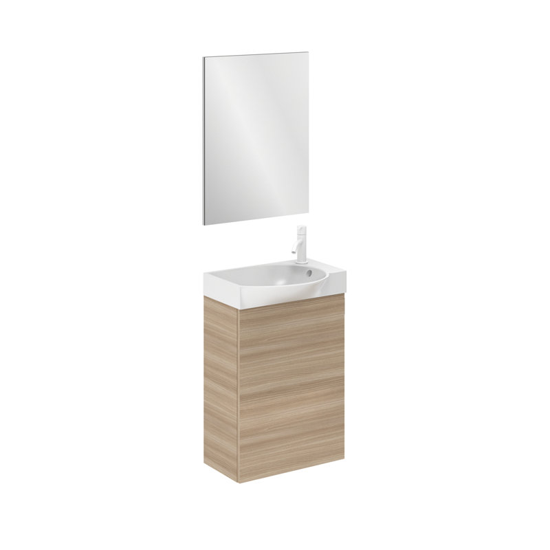 Hohman Vanity & Mirror Set, Medium Wood