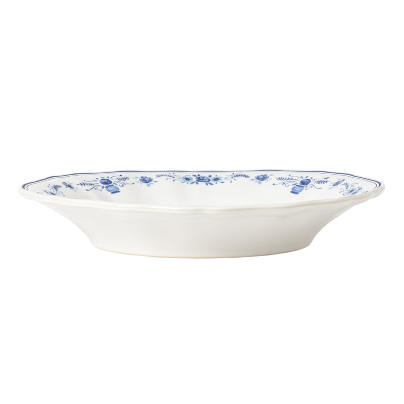 Vila Pasta Bowls, White/Blue