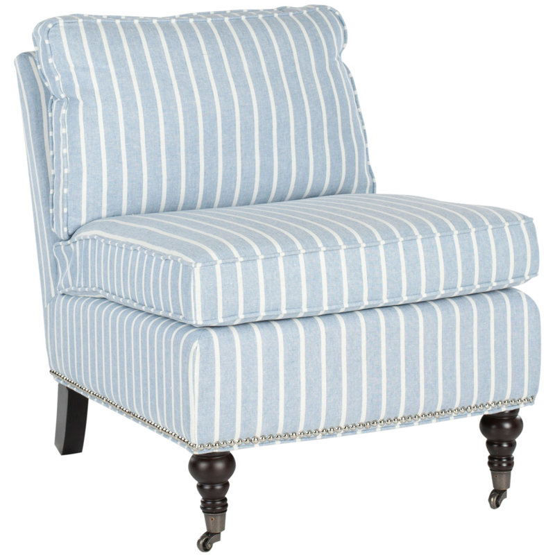 Fauteuil club Woodcroft, Bleu 100% polyester