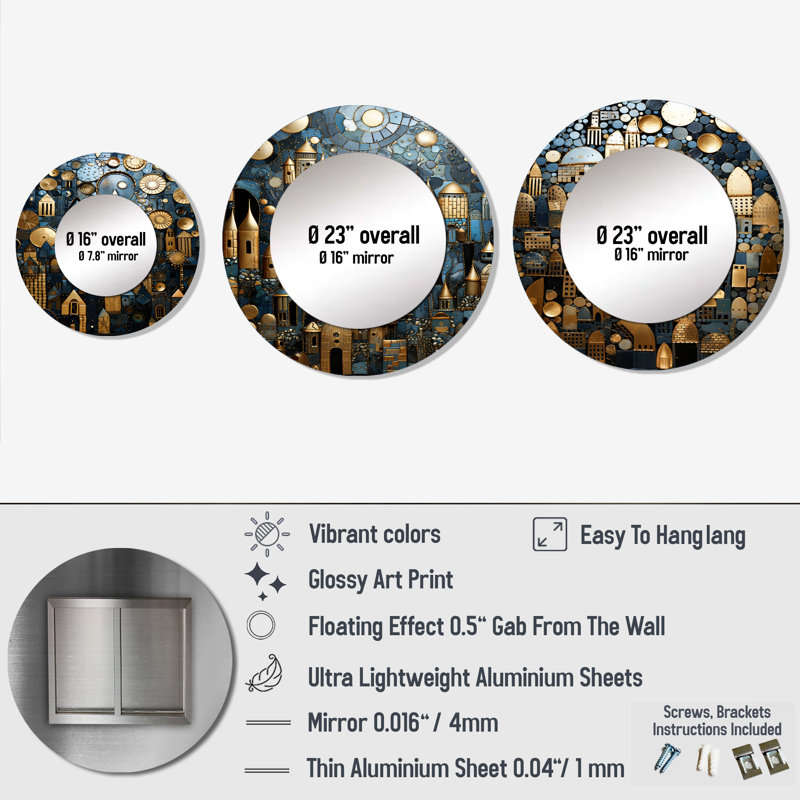 Loresa Metal Round Mirror