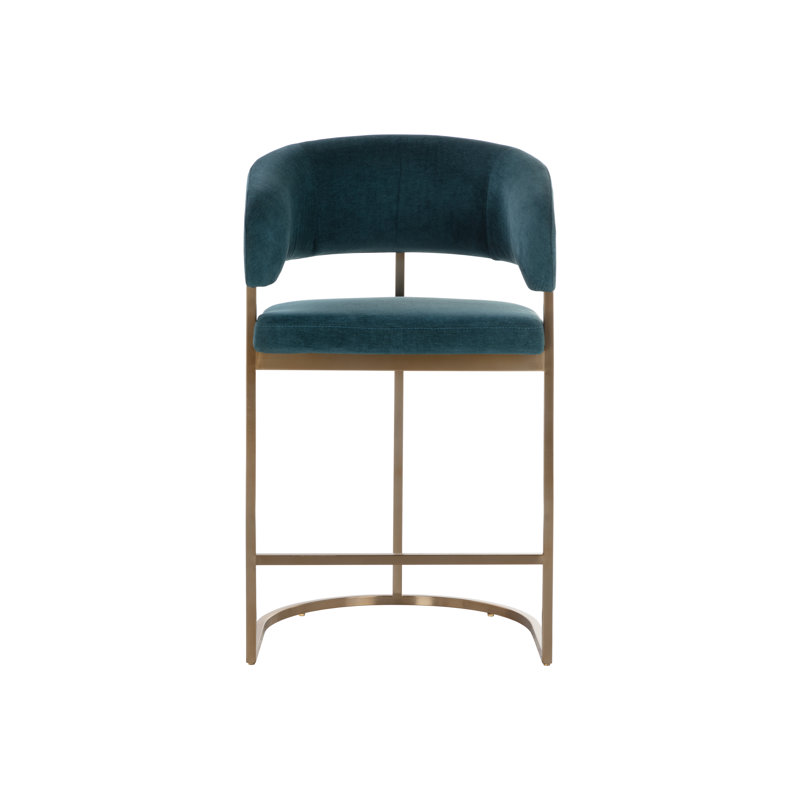 Upholstered Stool with Metal Frame, Counter Stool (26" Seat Height)