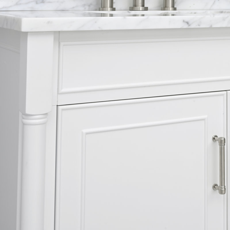 Selene 37'' Elegant White Single Freestanding Bathroom Vanity