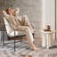 Chaise d'appoint Chaises de salon Comfy Chaise de lecture pour chambre à coucher Chaise longue rembourrée de style Mid-Century Fauteuil d'appoint en tissu pour fauteuil de salon (crème, 1)-1392839780