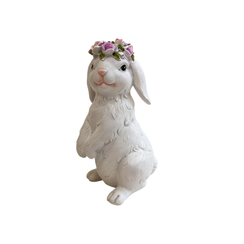 Lapin de Pâques Figurine lapins en résine, White