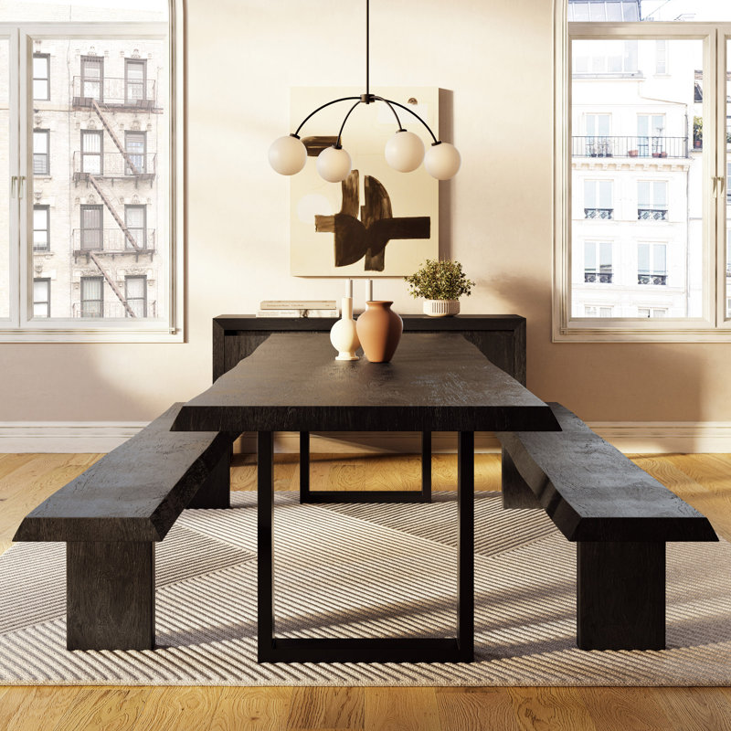 Brooks Dining Table, Black, Ebonized, 29.75"H x 116"L x 40"W