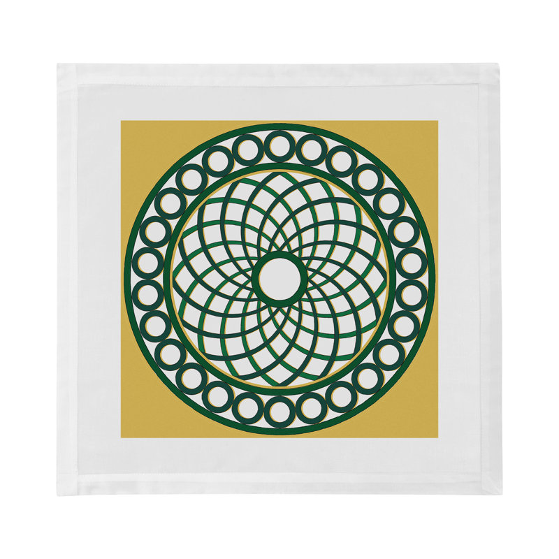 Serviettes de table en satin de coton Timothy Corrigan Treillage, Vert