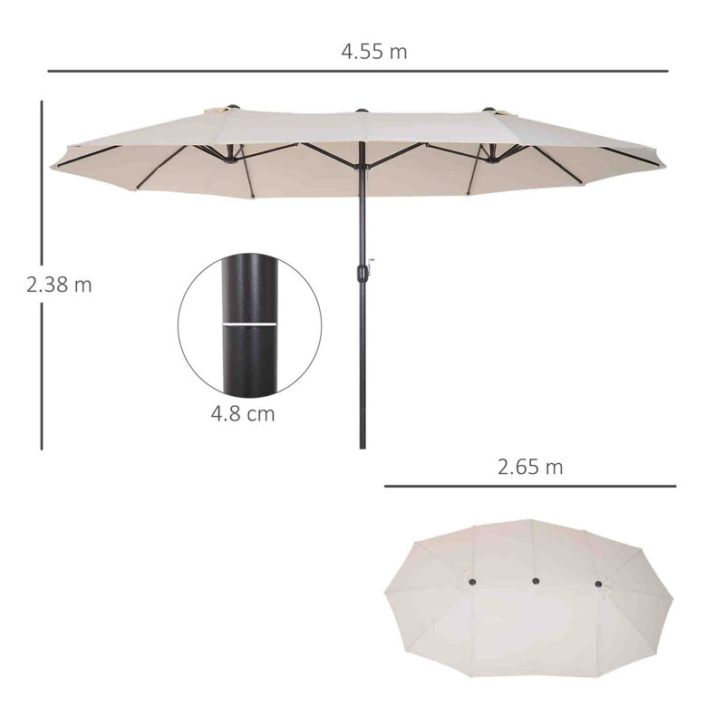 455cm Market Parasol, Beige