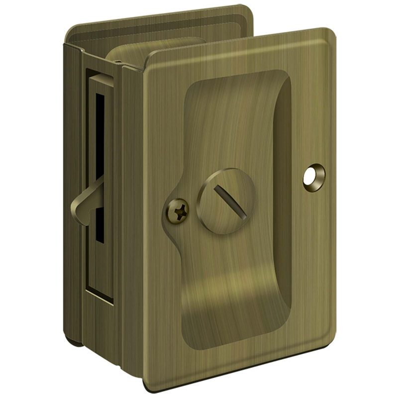 Serrure de poche Deltana SDLA325U5 HD, réglable, intimité 3-1 / 4 "x 2-1 / 4" en laiton antique, Laiton antique