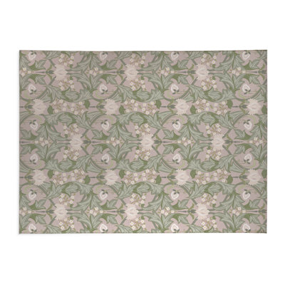 Ogee Leaf Indoor Non-Slip Area Rug