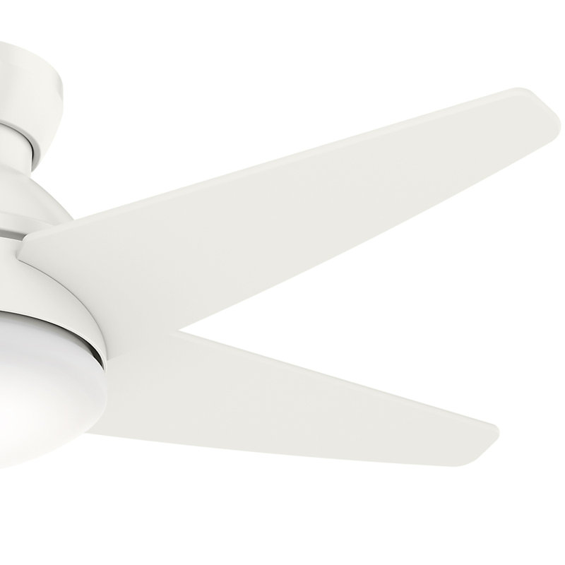 44" Isotope 5 - Blade LED Flush Mount Ceiling Fan with Wall Control and Light Kit Included, Fresh White