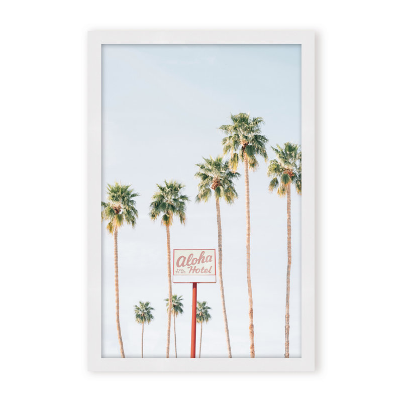Coastal Retreat Aloha Hotel by  - Picture Frame Photograph on Paper, 48" H x 32" W x 1.125" D, Beige, Framed Matted Print