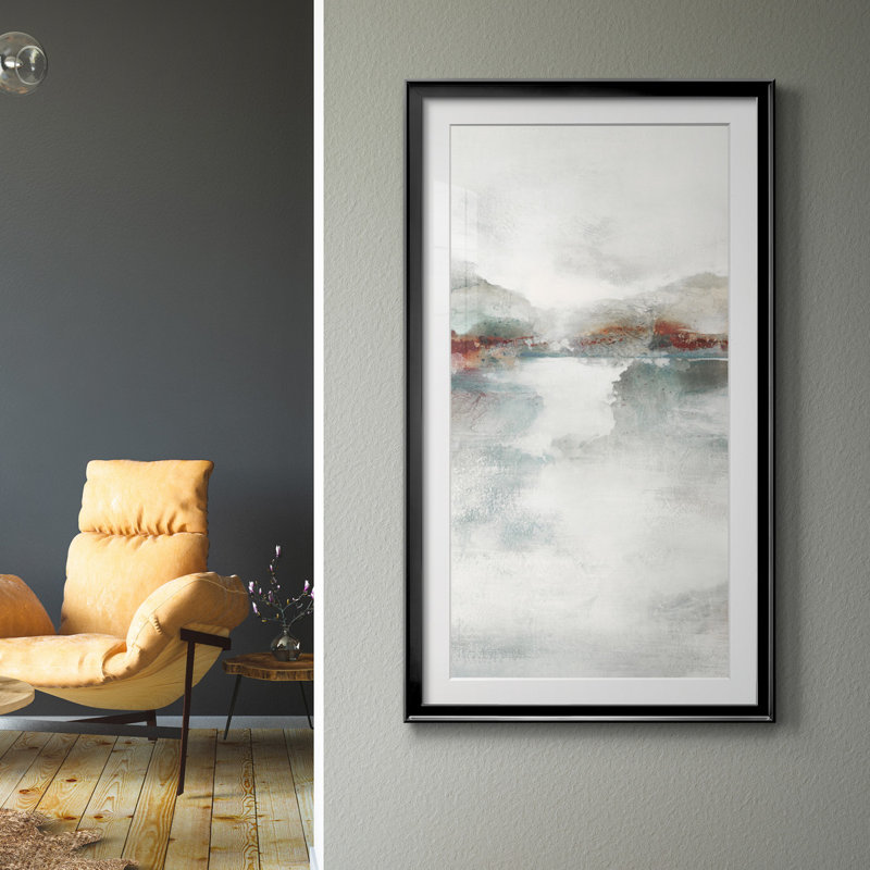 «Rising Veil IV», reproduction d'art, H 26,5 po x l 14,5 po x P 1,5 po, Papier encadré noir, Blanc
