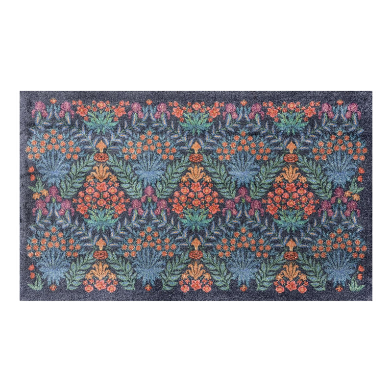 Tapis de sol Lush Garden Dusk, L 28 po x L 47 po, Noir / Rouge