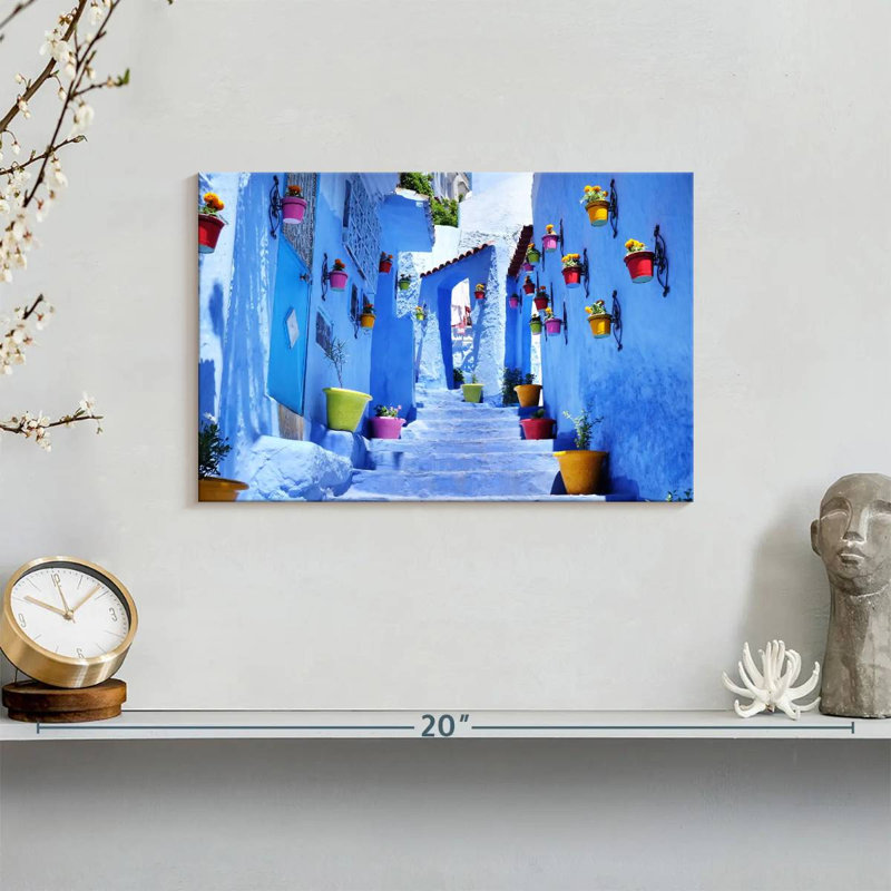 Ravi Chefchaouen Stairway, 8" H x 12" W