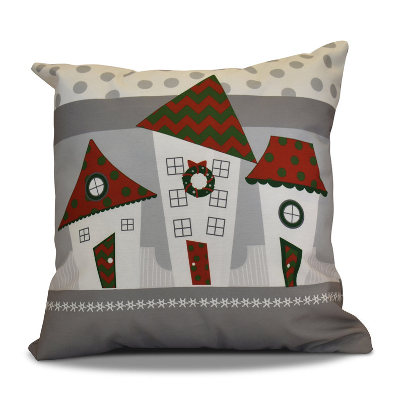 Housse de coussin d'extérieur carré Coastal Christmas, 18 po x 18 po, Rouge
