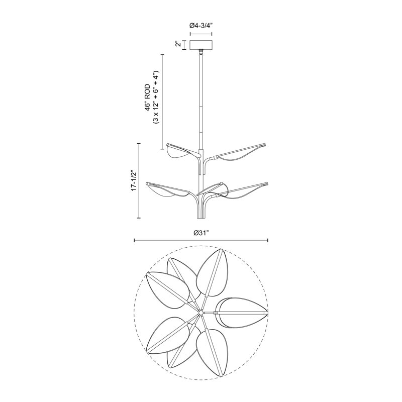 Flora 8 - Light LED Chandelier