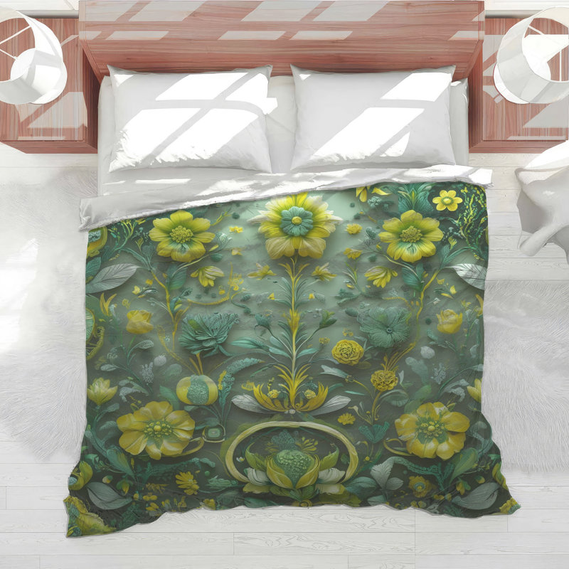 Intricate Floral Pattern Comforter, Queen
