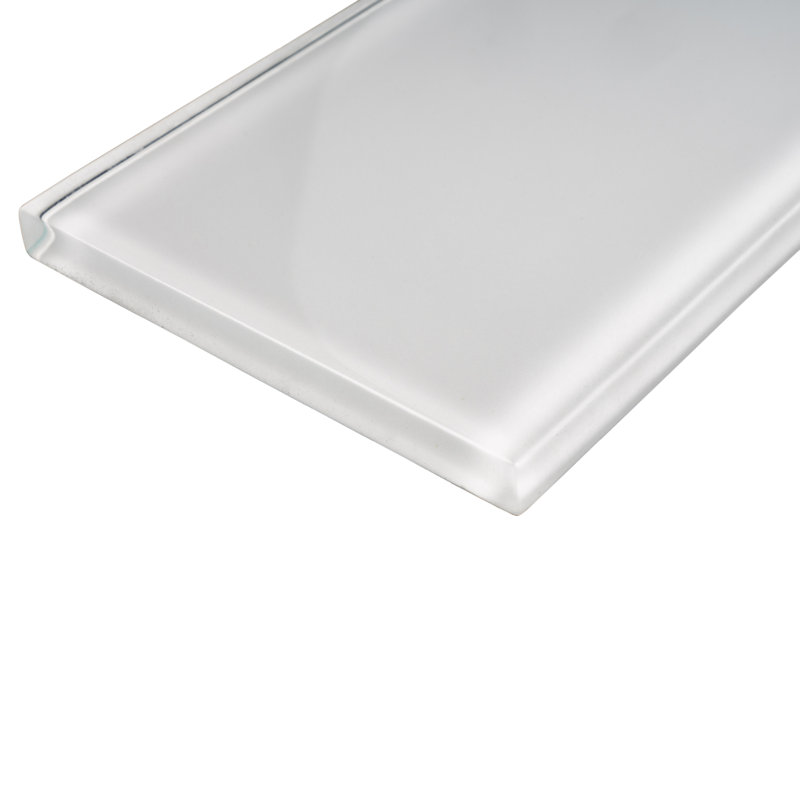 3'' x 12'' Glass Subway Wall Tile, White