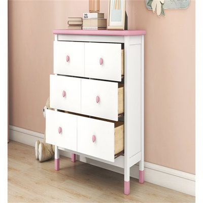 Commode de rangement 6 tiroirs en bois