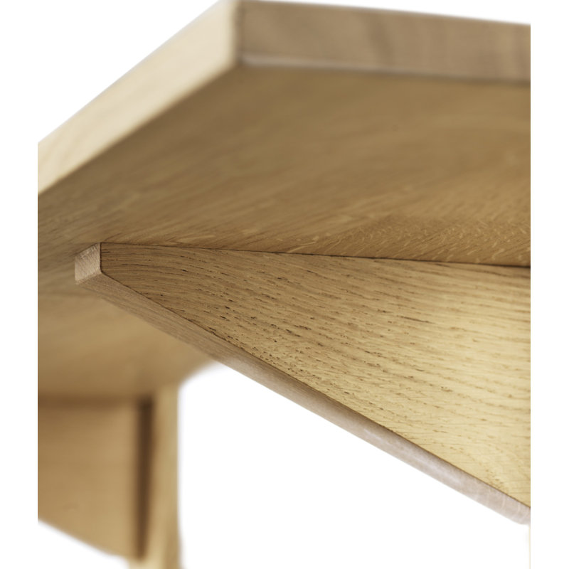 B100 Oak Tiered Shelf, 9.45" H x 39.37" W x 8.88" D