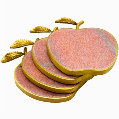 Ensemble de sous-verres en marbre rose