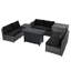 Wicker/Rattan 6 - Person Seating Group with Cushions & 60,000 BTU Fire Pit-1089553484