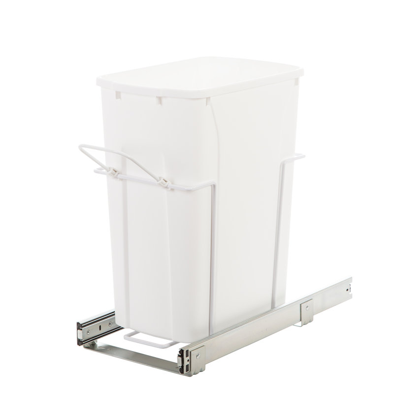 Plastic Open Pull Out Trash Can, 35 Qt