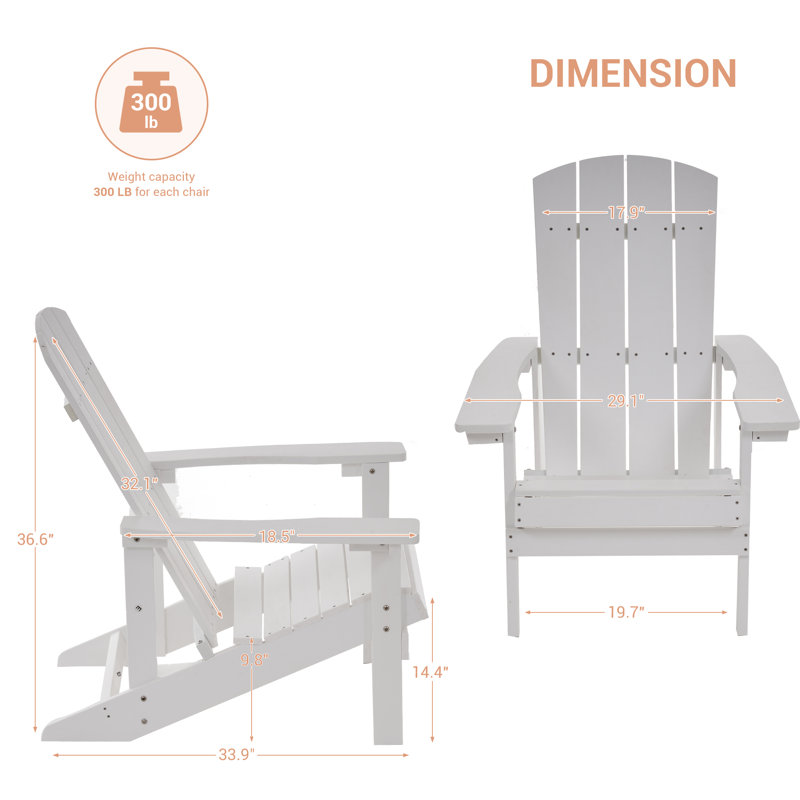 Chaise Adirondack Volkard HiPS, Blanc